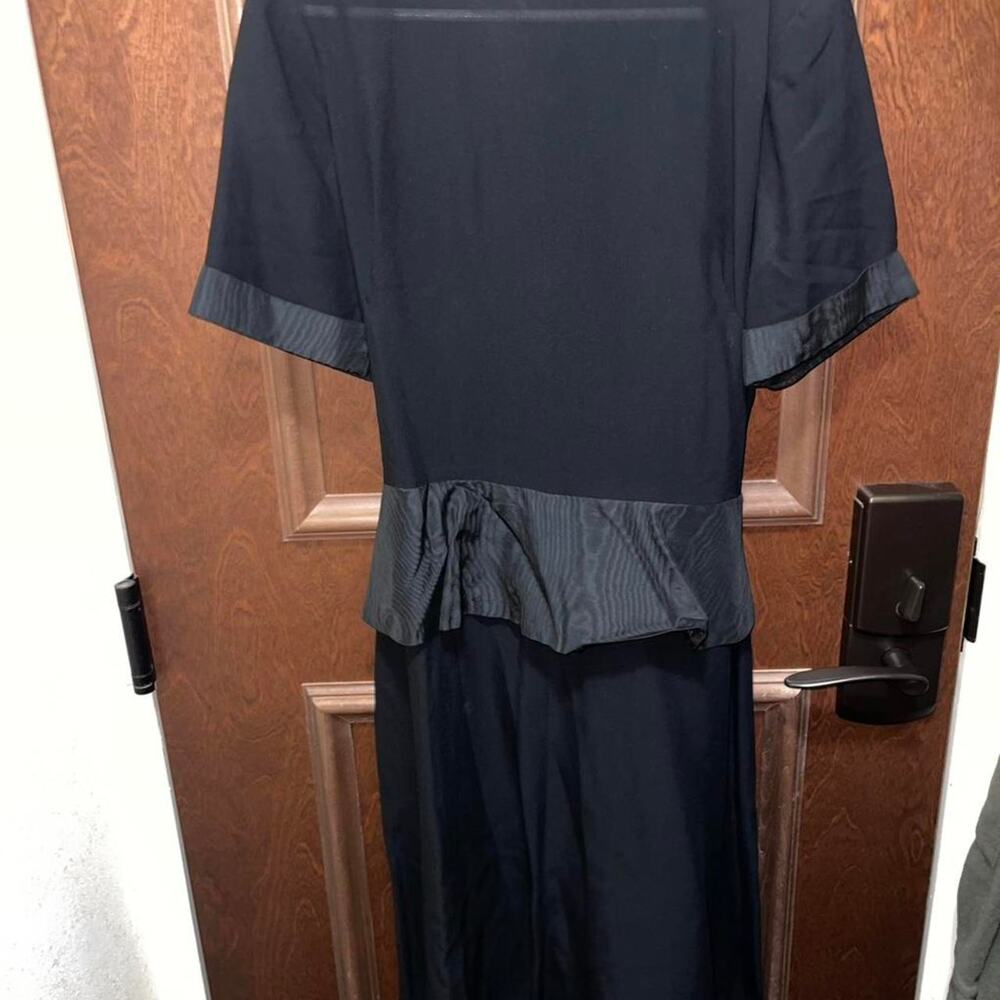 Vintage Black Midi Dress - Size Small